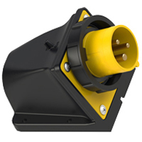 IEC 60309 Wall Mount Inlet Straight Type, IP67 Rated, 20 Amp 120 Volt, 4H, IEC 309